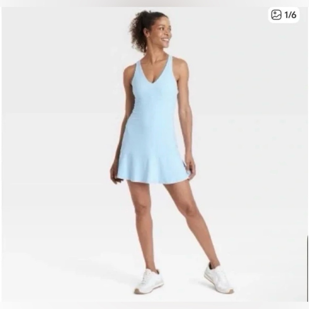 Size Medium Sky Blue Crossback Athletic Dress